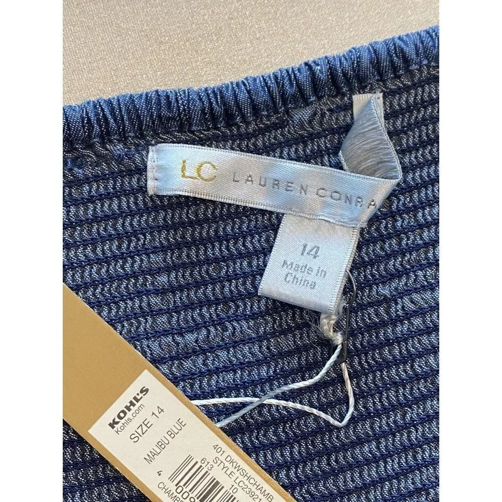 Lauren Conrad Chambray Bustier Dress Size 14 NWT - Picture 10 of 11